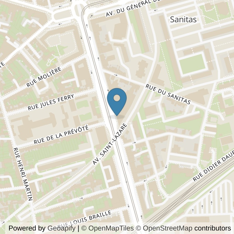 Map: location of l'Orange Bleue tours (avenue de Grammont) in Tours