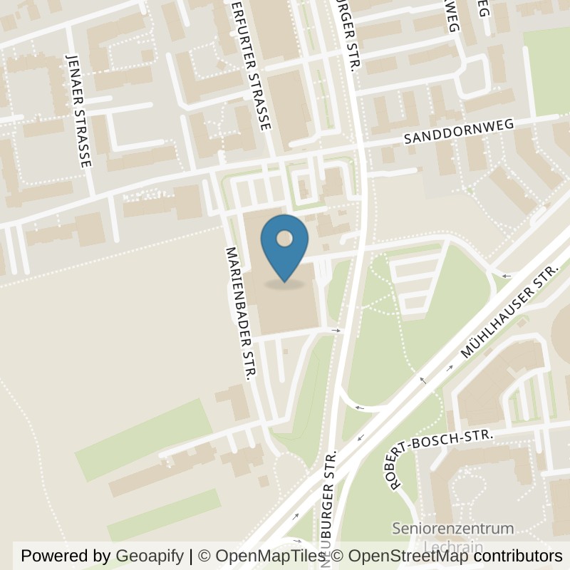 Map: location of Panther Gym in Augsburg