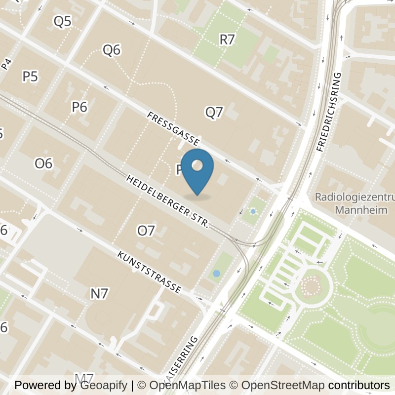 Map: location of Pfitzenmeier VeniceBeach Mannheim City P7 in Mannheim