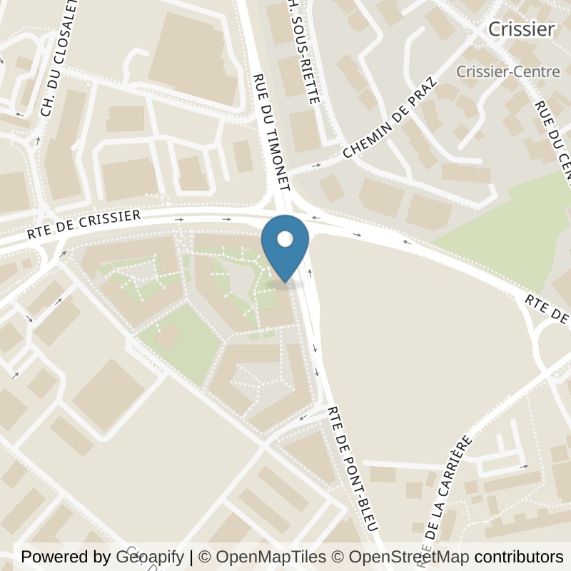 Map: location of PKF Fitness (Terre et Neptune) in Crissier