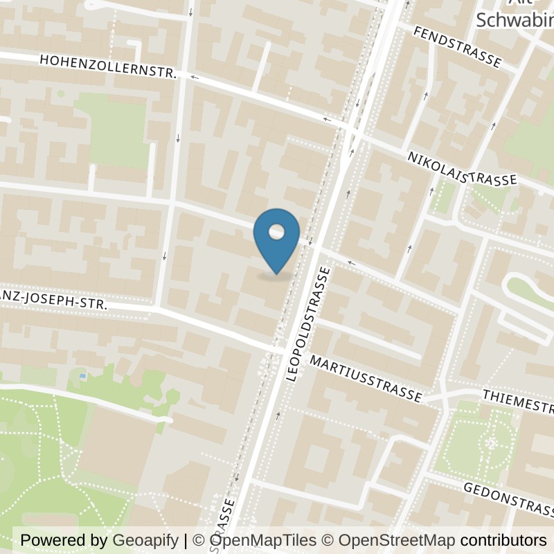 Map: location of PRIME TIME fitness Leopoldstraße in München
