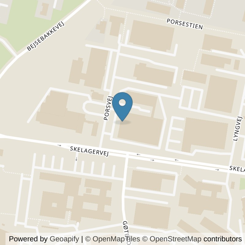 Map: location of PureGym Aalborg Porsvej in Aalborg