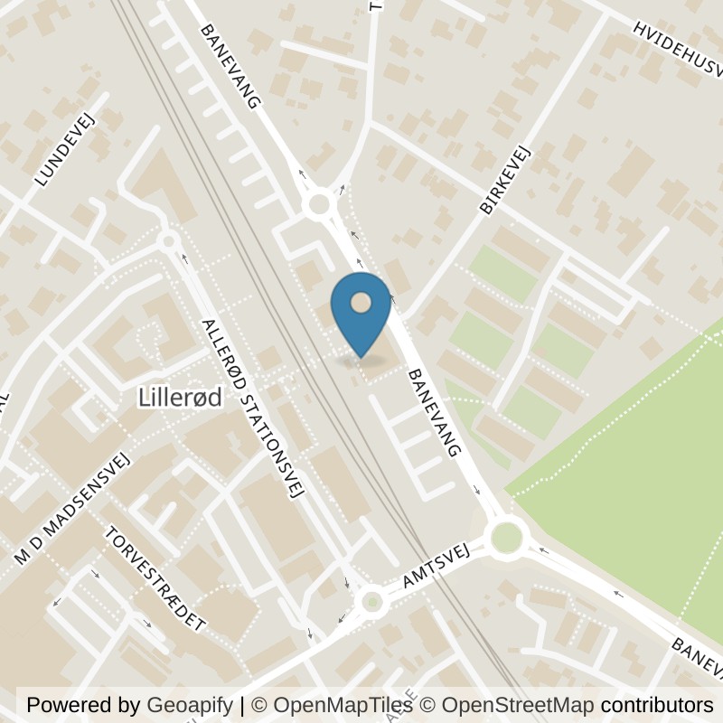 Map: location of PureGym Allerød Banetorvet in Allerød