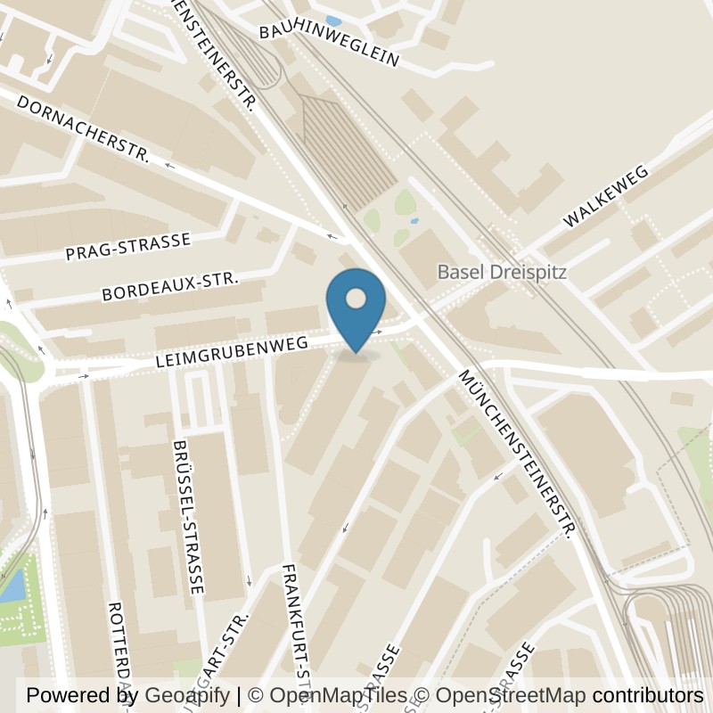Karte: Lage von PureGym Basel (Leimgrubenweg) in Basel
