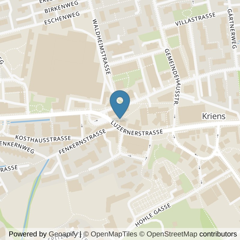 Map: location of PureGym Kriens in Kriens