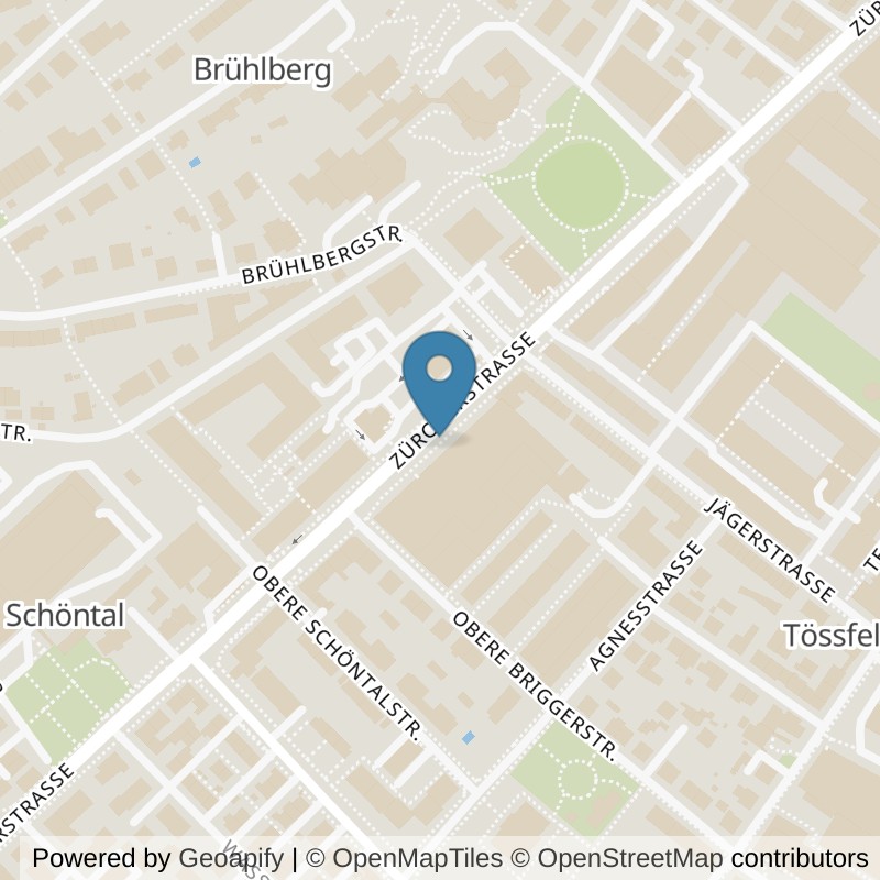 Map: location of PureGym Winterthur Töss in Winterthur Töss
