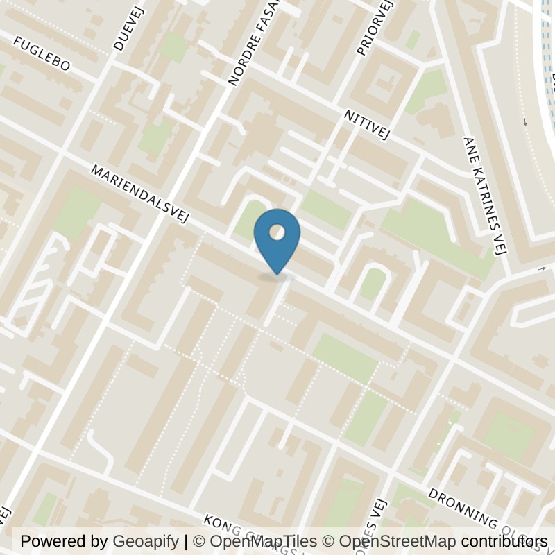 Map: location of PureGym Frederiksberg Mariendalsvej in Frederiksberg