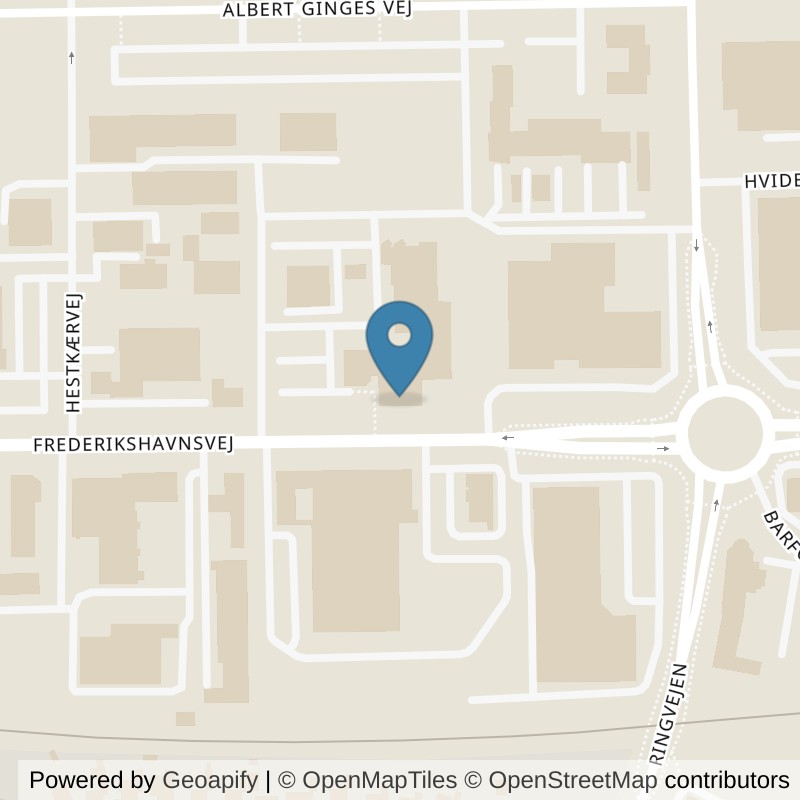 Map: location of PureGym Hjørring Frederikshavnsvej in Hjørring