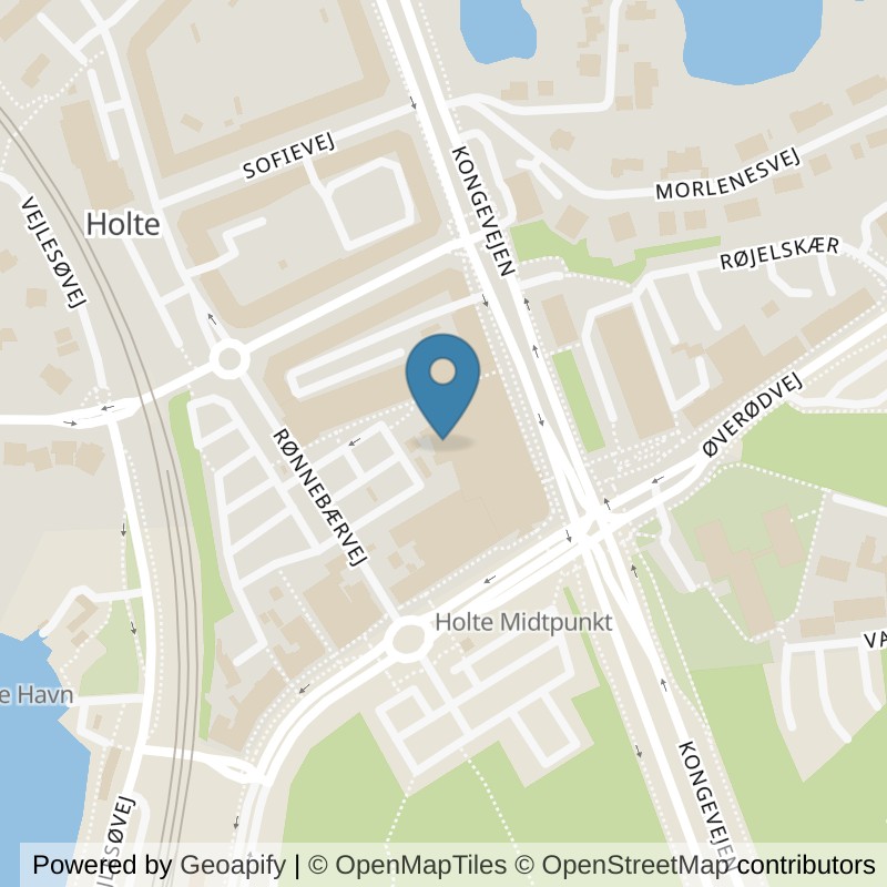 Map: location of PureGym Holte Midtpunkt in Holte