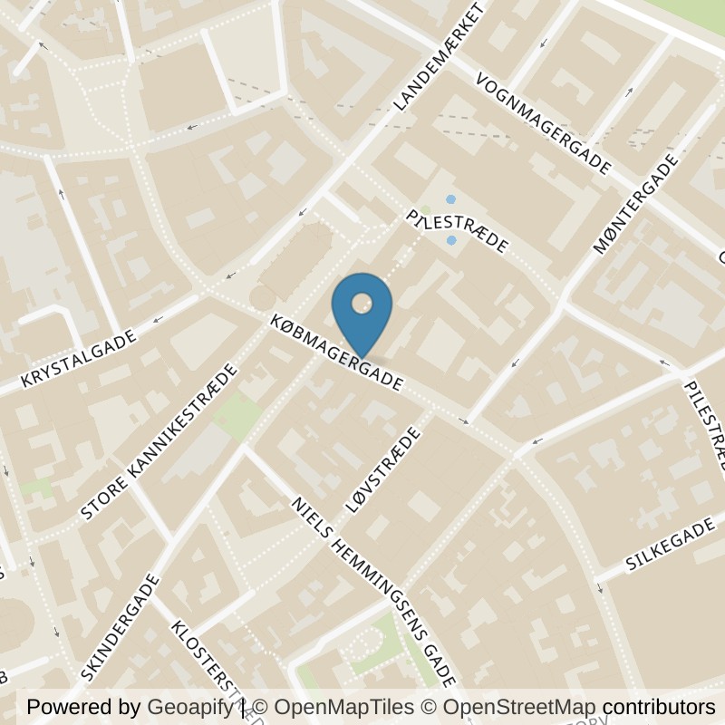 Map: location of PureGym København K Købmagergade in København