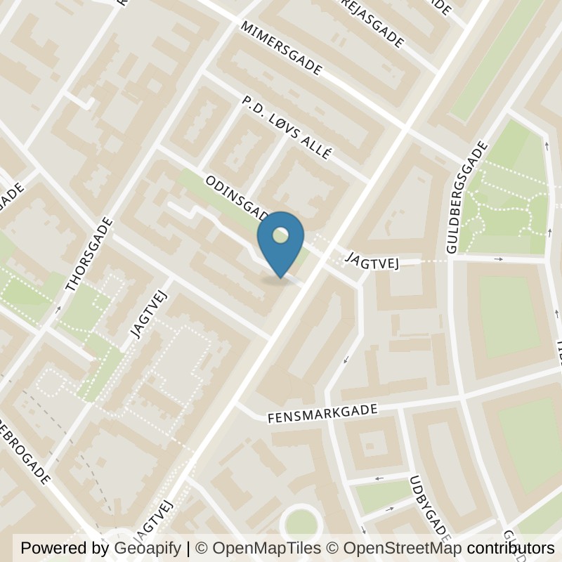 Map: location of PureGym København N Jagtvej in København