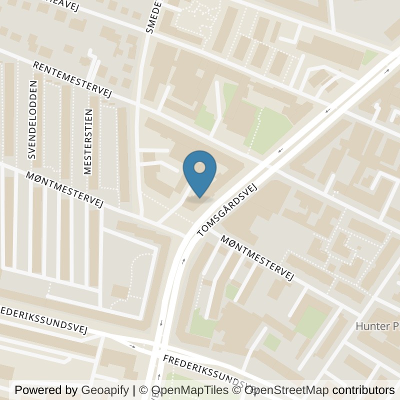 Map: location of PureGym København NV Tomsgårdsvej in København