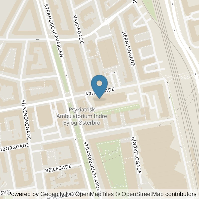 Map: location of PureGym København Ø Århusgade in København