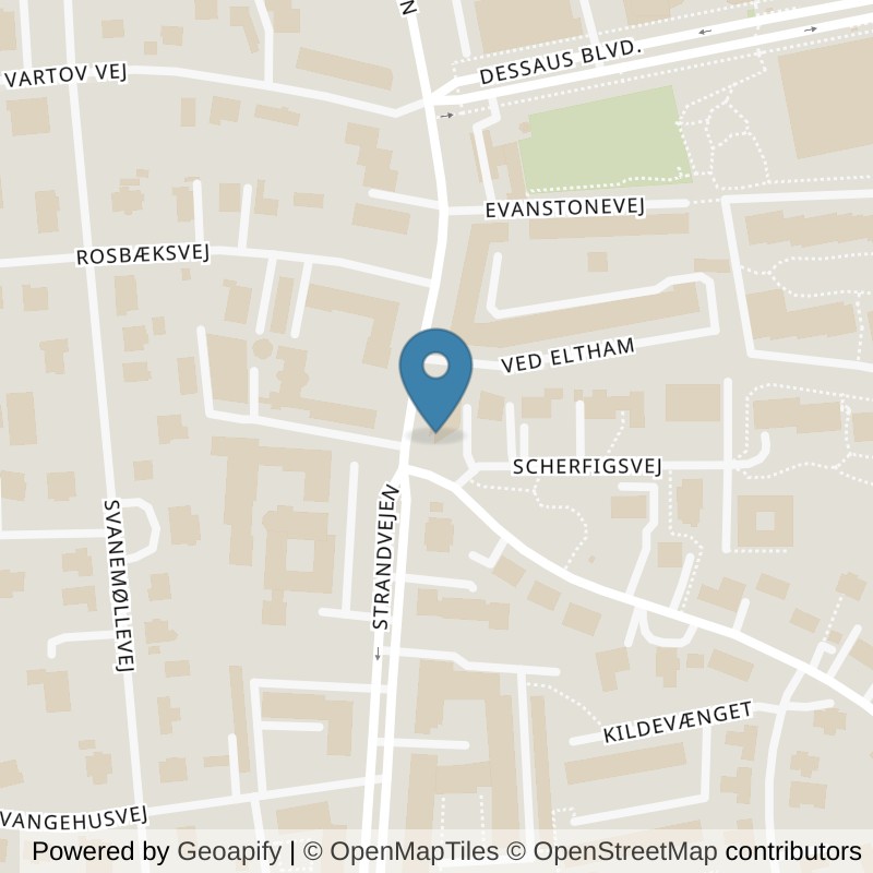 Map: location of PureGym København Ø Strandvejen in København