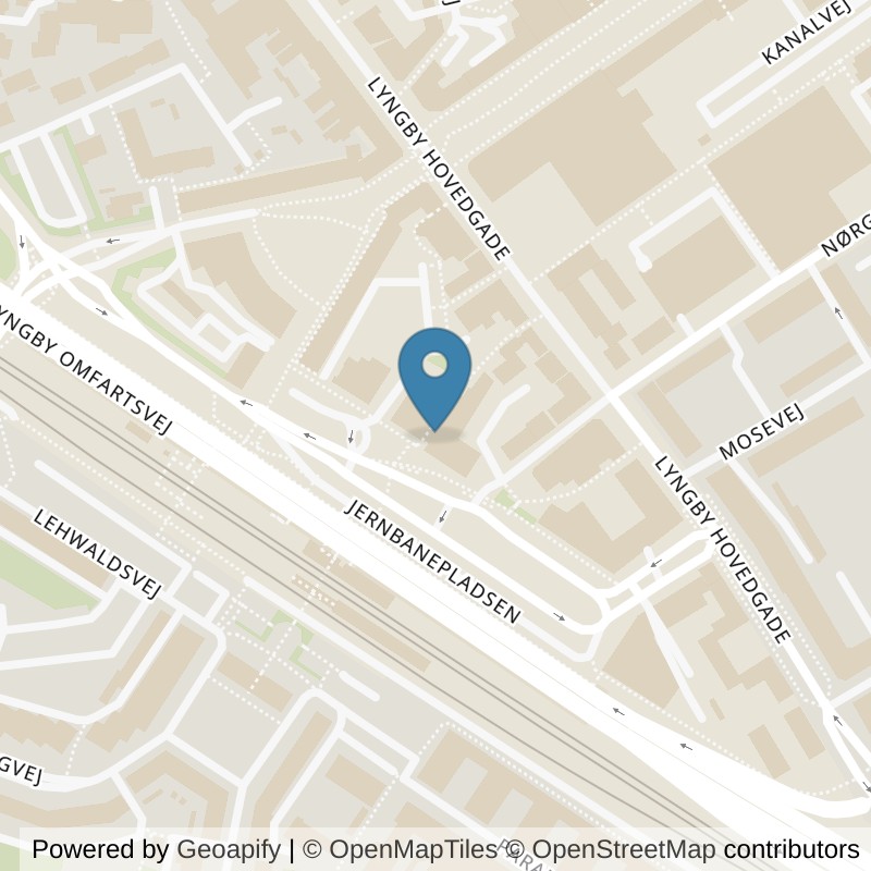 Map: location of PureGym Kongens Lyngby Jernbanepladsen in Kongens Lyngby