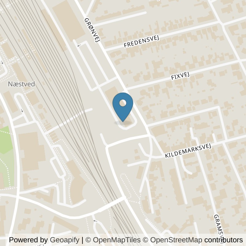 Map: location of PureGym Næstved Grønvej in Næstved