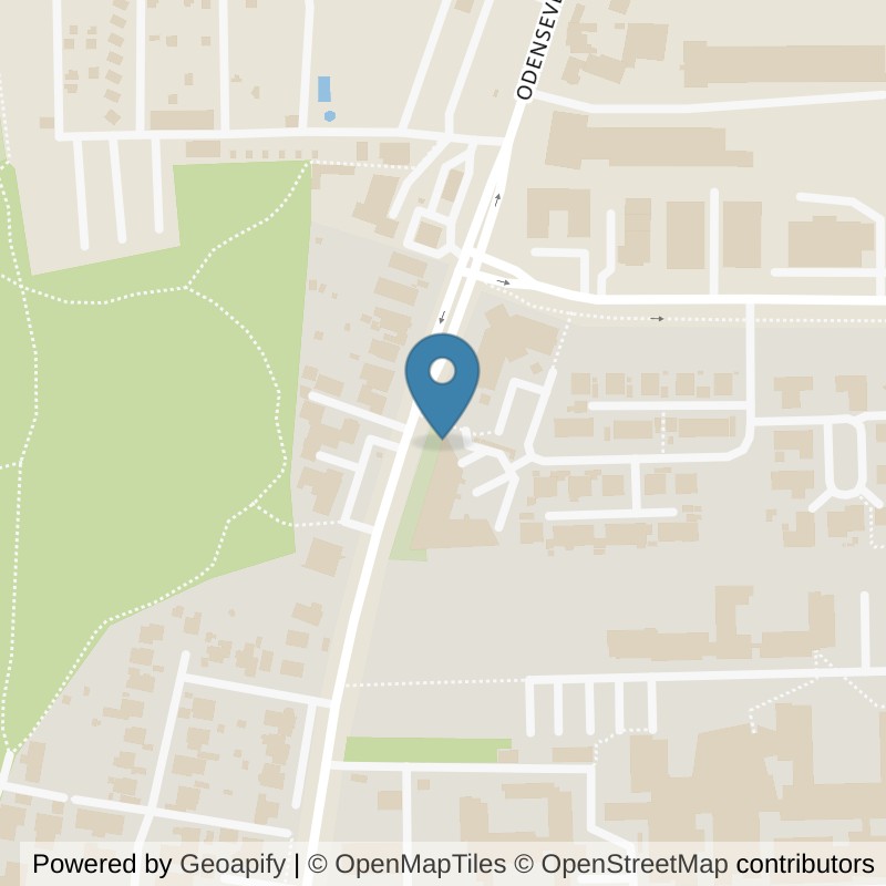 Map: location of PureGym Odense S Odensevej in Odense