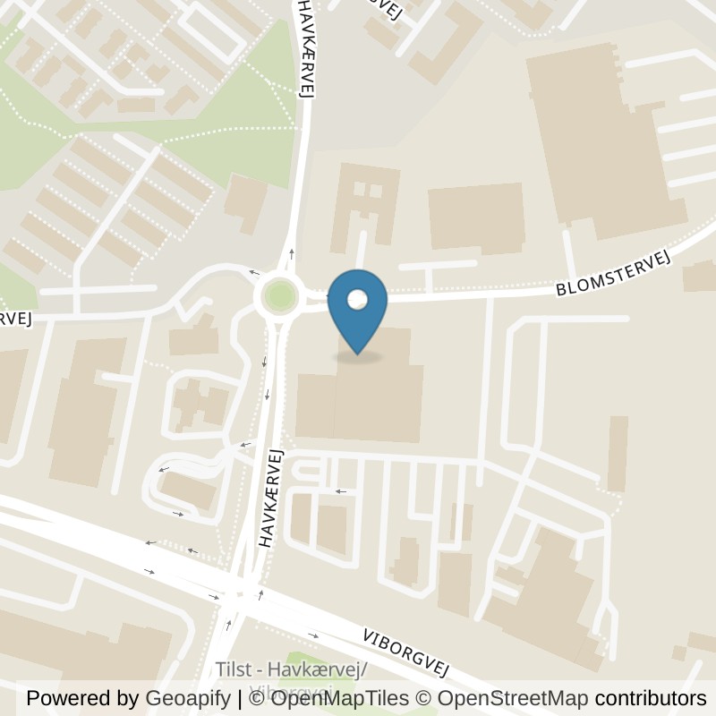 Map: location of PureGym Tilst Blomstervej in Tilst