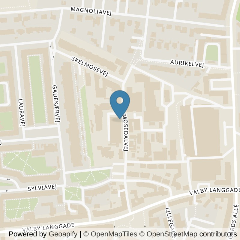 Map: location of PureGym Valby Mosedalvej in Valby