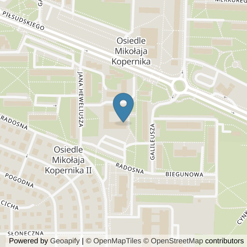 Map: location of RMG GYM Legnica Heweliusza 7A in Legnica