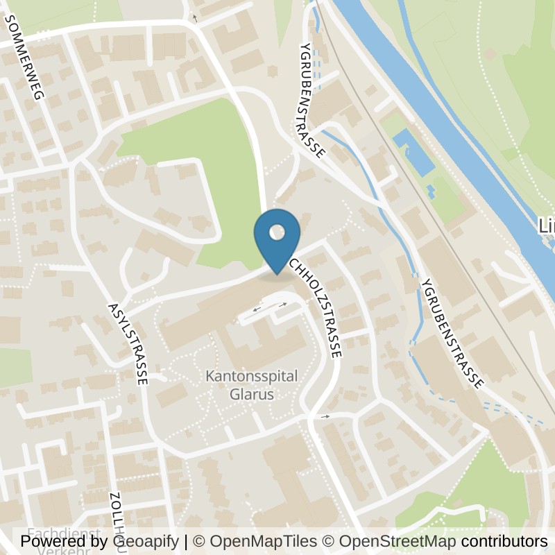 Map: location of SanaTrain Trainingscenter in Glarus