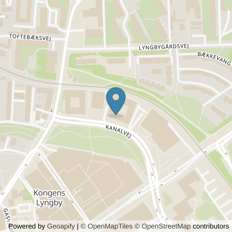 Map: location of SATS Lyngby Kanalvej in Kongens Lyngby