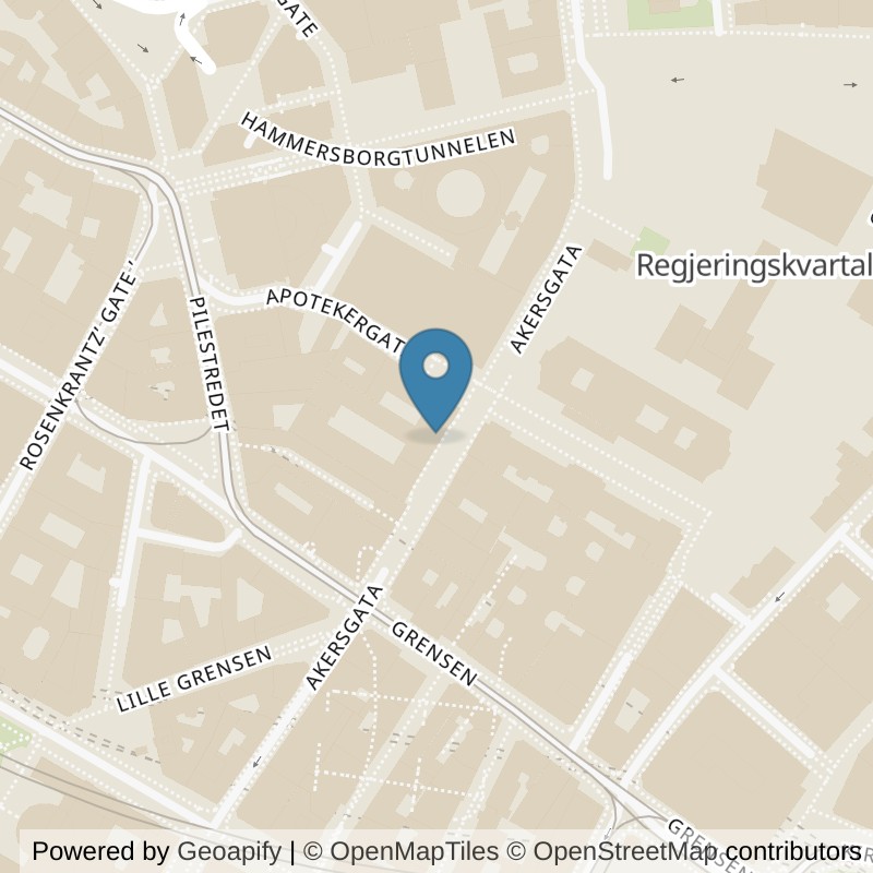 Map: location of SATS Akersgata in Oslo
