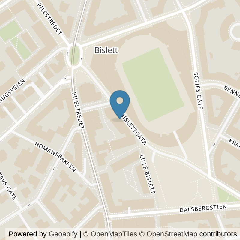 Map: location of SATS Bislett in Oslo