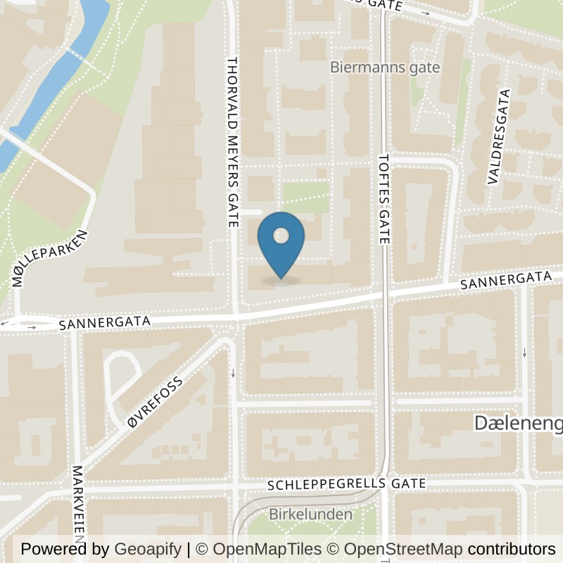 Map: location of SATS Ringnes Park in Oslo