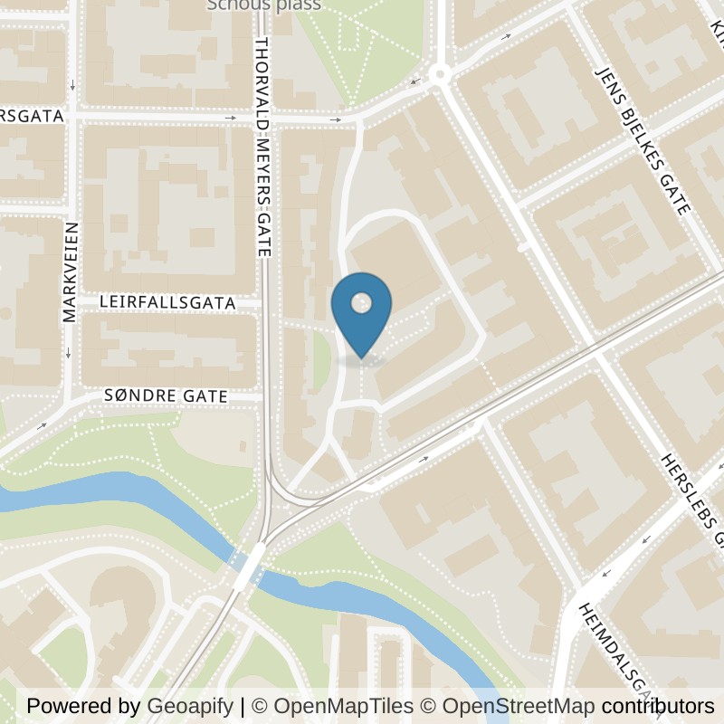 Map: location of SATS Schous plass in Oslo