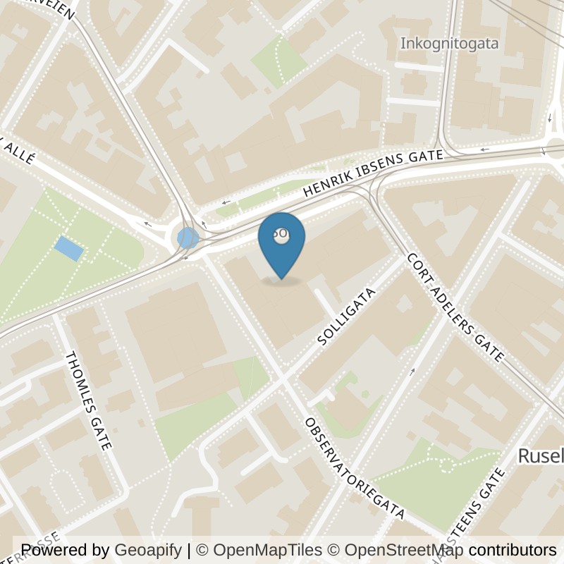 Map: location of SATS Solli in Oslo