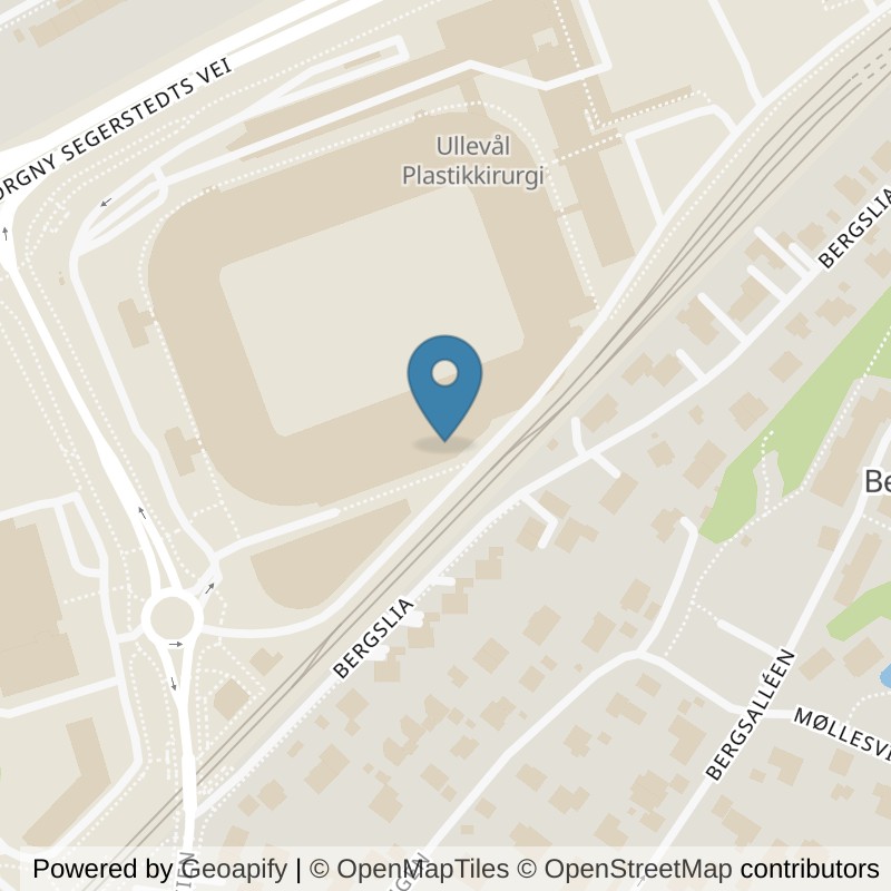Map: location of SATS Ullevaal in Oslo