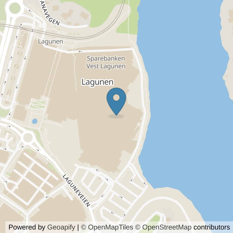 Map: location of SATS Lagunen in Rådal