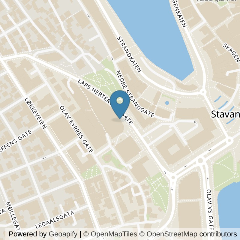 Map: location of SATS Herbarium in Stavanger