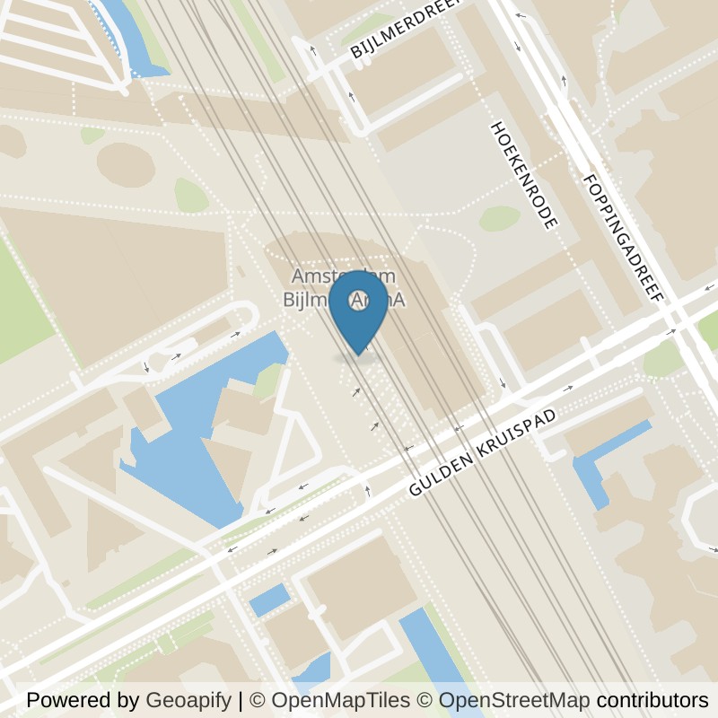 Map: location of SportCity Amsterdam Arena in Amsterdam