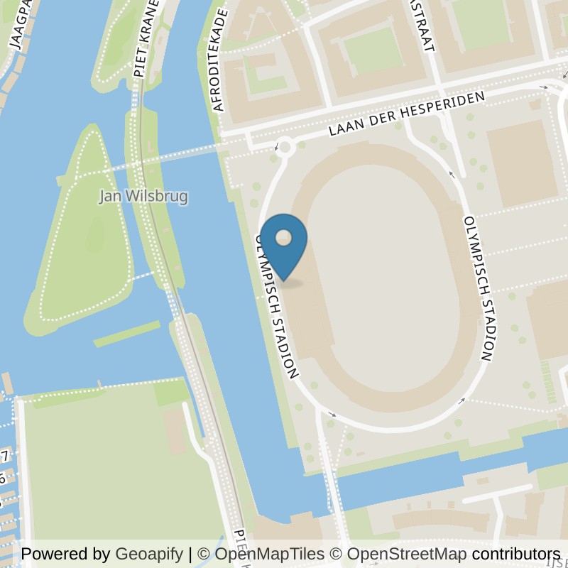 Map: location of SportCity Amsterdam Olympisch Stadion in Amsterdam