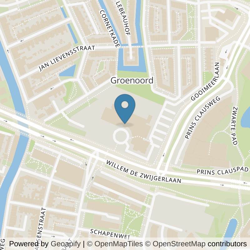 Map: location of SportCity Leiden Groenoord in Leiden