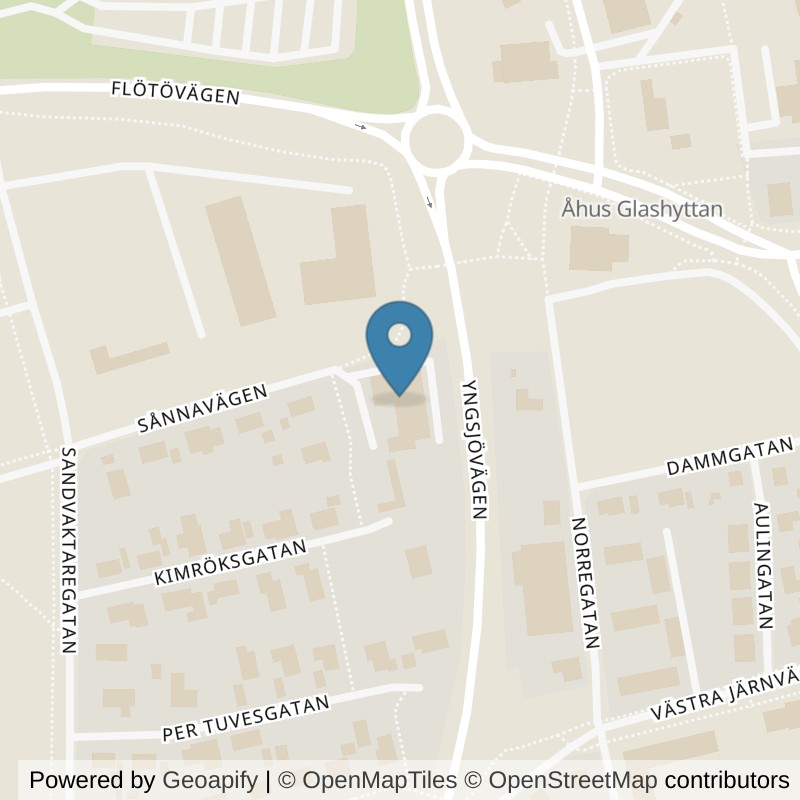 Map: location of STC Åhus in Åhus