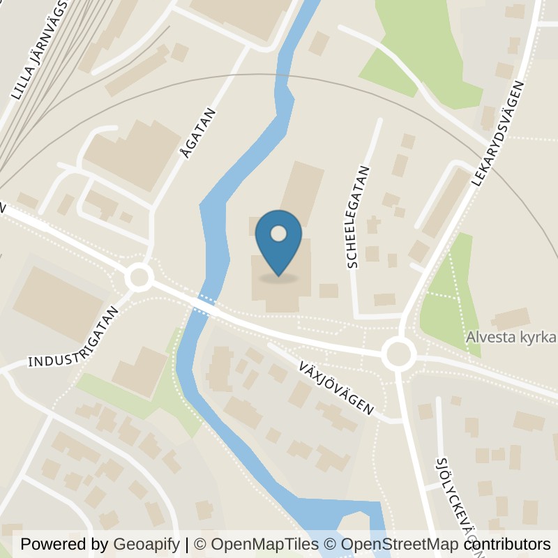 Map: location of STC Alvesta Kyrkogatan in Alvesta