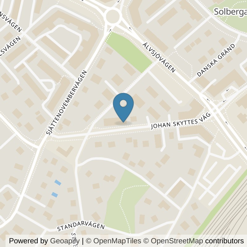 Map: location of STC Älvsjö Johan Skyttes Väg in Älvsjö