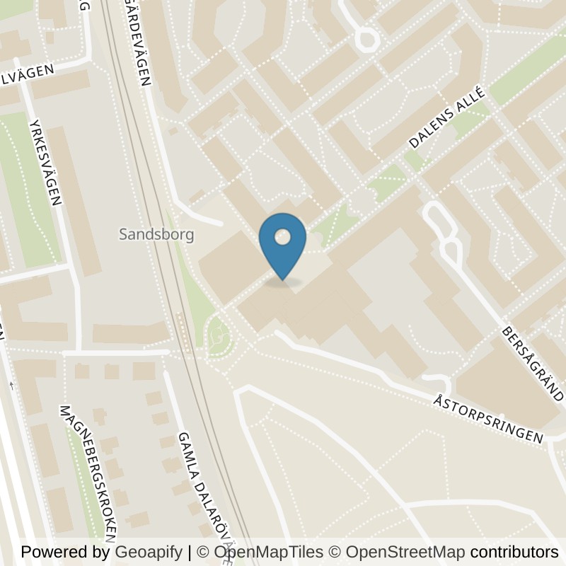 Map: location of STC Enskede Sandsborg in Enskededalen