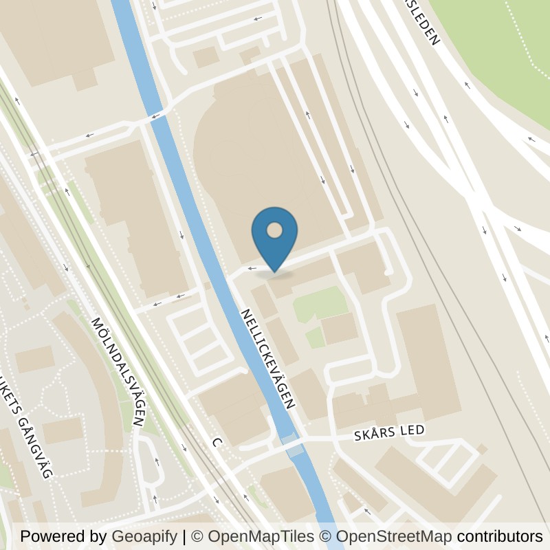 Map: location of STC Almedal in Göteborg