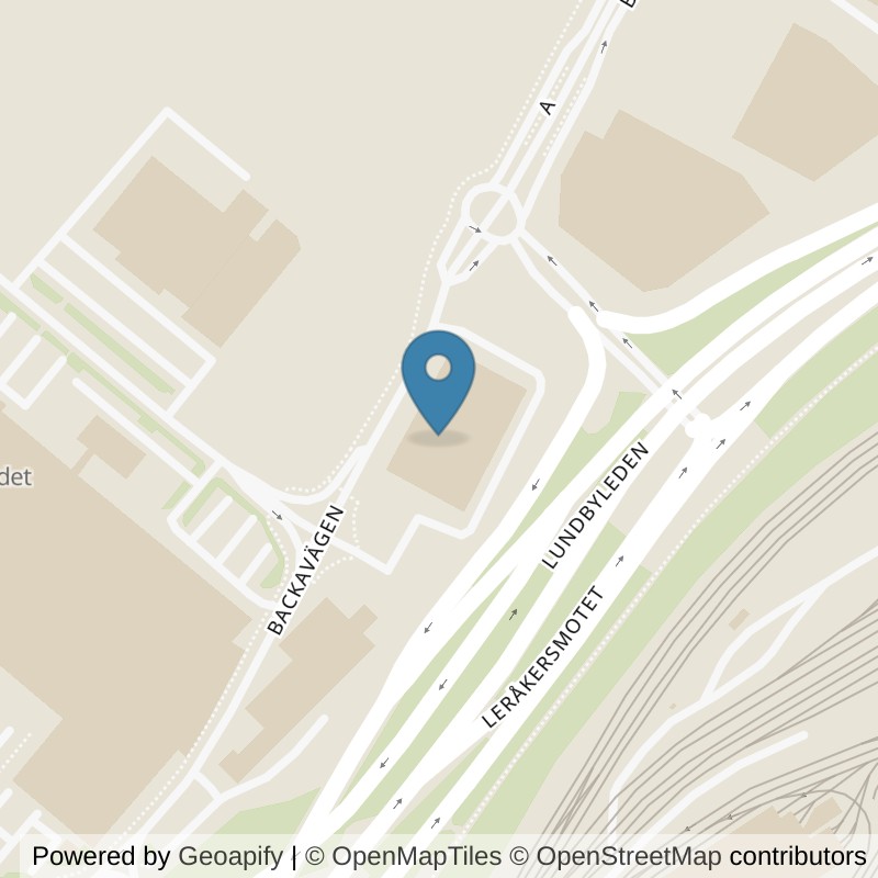 Map: location of STC Backa Entré in Göteborg