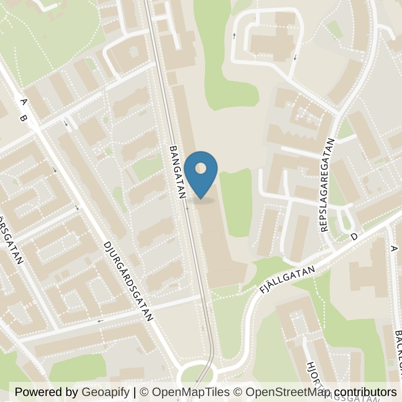 Map: location of STC Masthugget Bangatan in Göteborg