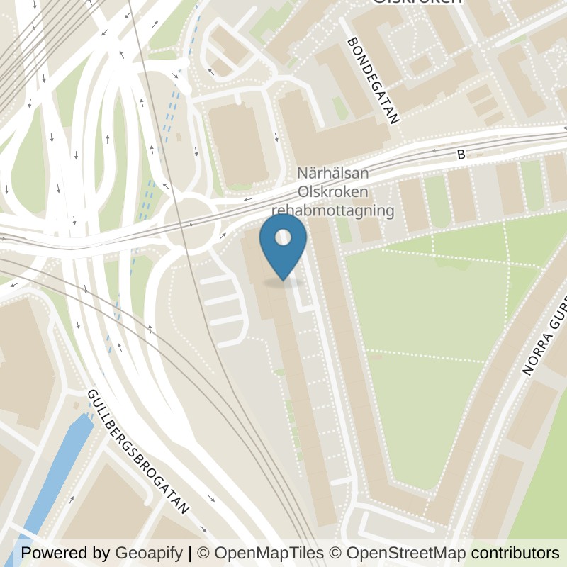 Map: location of STC Olskroken Kobbarnas väg in Göteborg