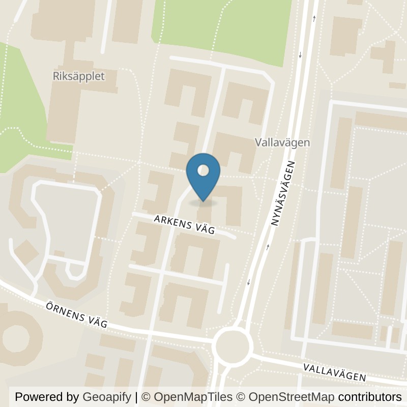 Map: location of STC Haninge Arkens Väg in Handen