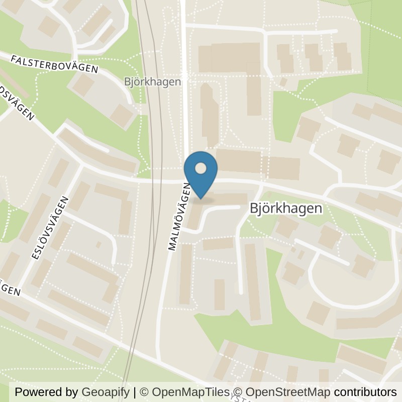 Map: location of STC Björkhagen Halmstadsvägen in Johanneshov