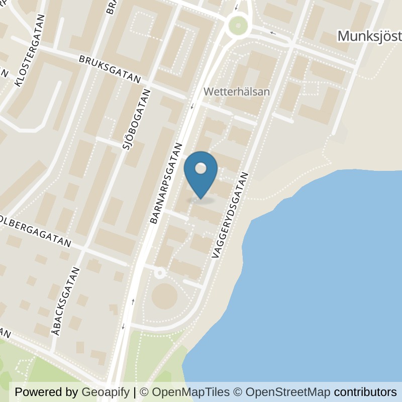 Map: location of STC Jönköping Munksjötornet in Jönköping