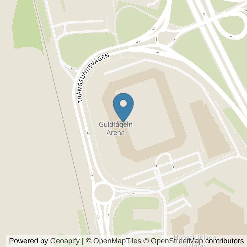 Map: location of STC Kalmar Arenan in Kalmar