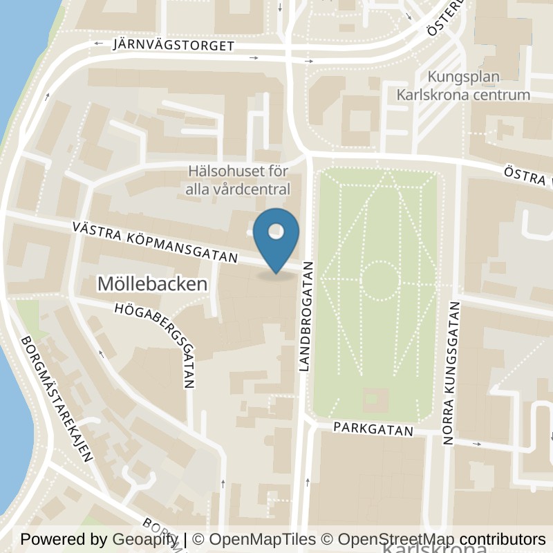 Map: location of STC Karlskrona Landbrogatan in Karlskrona